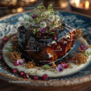 Elegant Chocolate Cake with Edible Flowers and Glossy Glaze for Celebrations