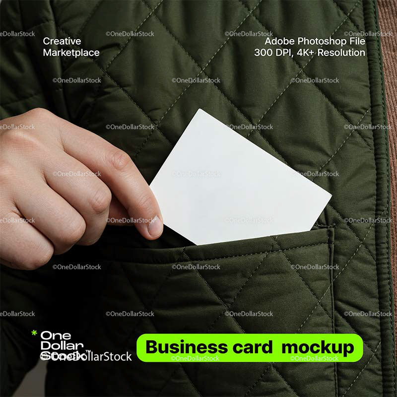editable PSD mockup for Business card in jacket pocket