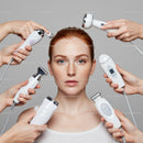 Woman Receiving Multiple Skincare Treatments Using Professional Devices