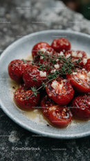 Vibrant Cherry Tomatoes with Fresh Herbs and Garlic