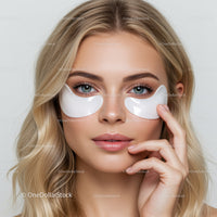 Young Woman Applying Eye Patches for Skincare Routine