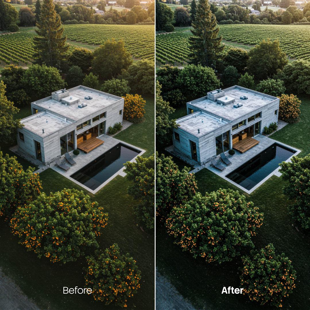 Architecture Film Grain XMP presets color grading preview