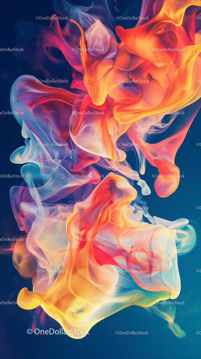 Vibrant Colorful Smoke Swirls Abstract Art for Creative Design