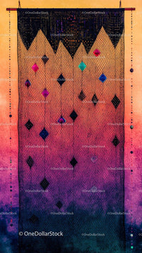 Colorful Dreamcatcher Wall Hanging with Geometric Pattern