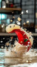 Colorful Kitchen Sponge with Liquid Soap and Splash Effect