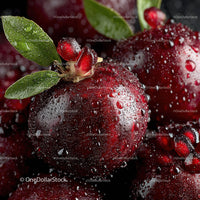 Close-up of Juicy Ripe Strawberries with Dew Drops on Leaf