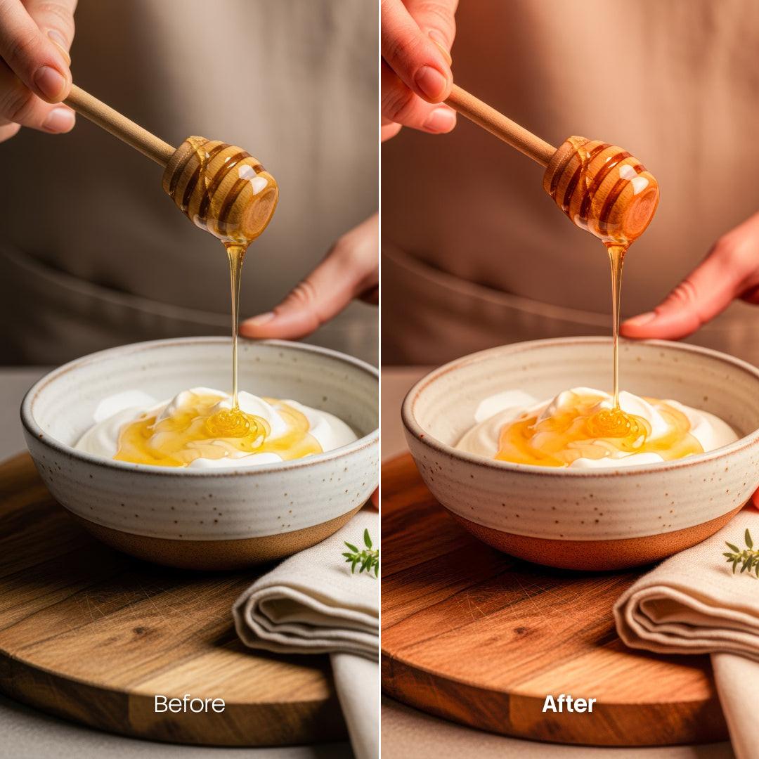 color grading preview with Food Blog LUT Pack
