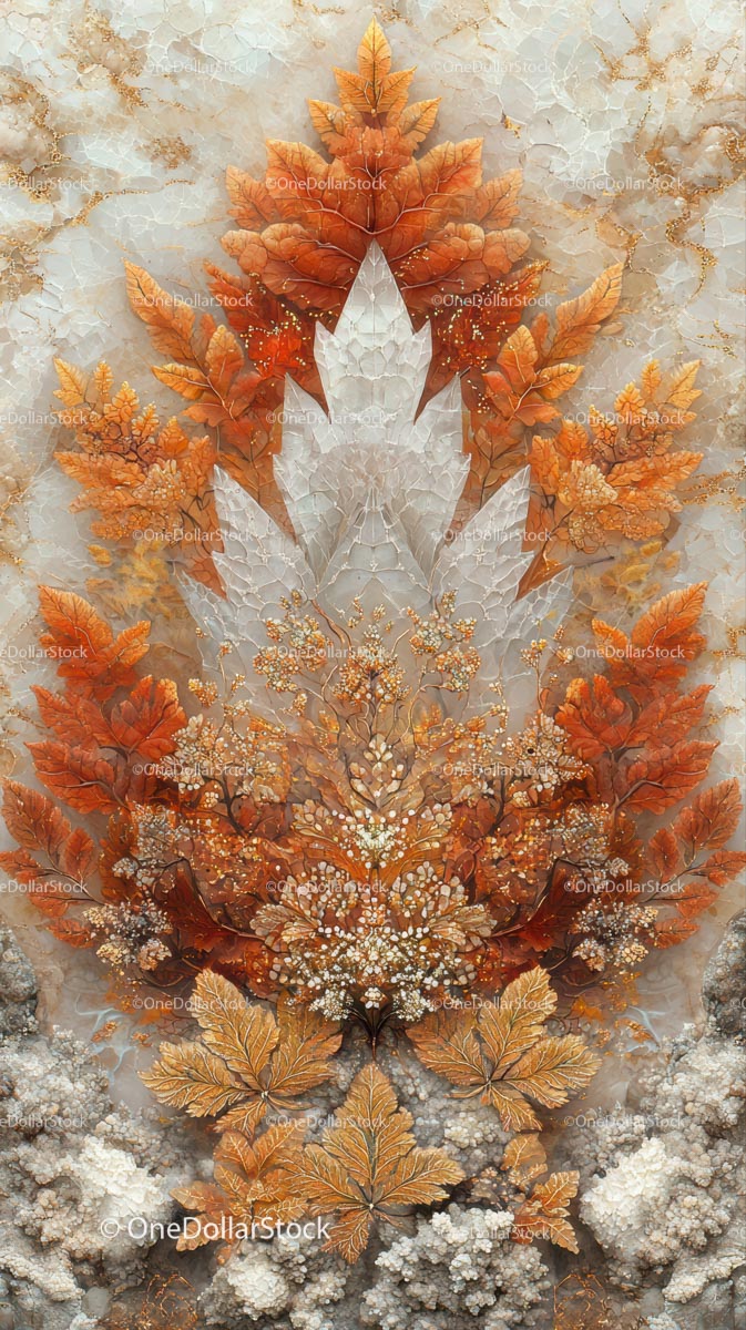 Elegant Autumn Leaf Arrangement with Warm Orange and Brown Tones