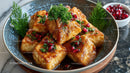 Crispy Tofu with Pomegranate Seeds and Fresh Herbs