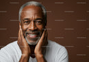 Smiling Elderly Man with Gray Hair and Warm Expression
