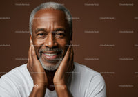 Smiling Elderly Man with Gray Hair and Warm Expression