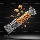 Crunchy Nut and Seed Snack Bar with Flying Nuts