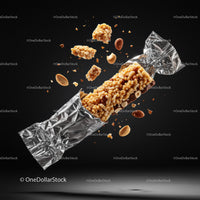 Crunchy Nut and Seed Snack Bar with Flying Nuts