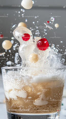 Fresh Fruit Bubbly Splash in Clear Glass with Red and White Berries