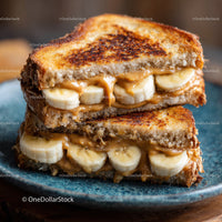 Banana and Peanut Butter Toast Sandwich with Caramelized Bread