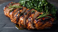 Herb-Garnished Grilled Chicken Breast with Fresh Greens
