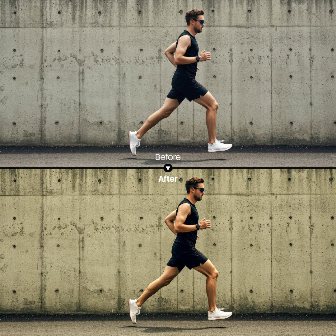 Before and after Athletic Lightroom preset edit