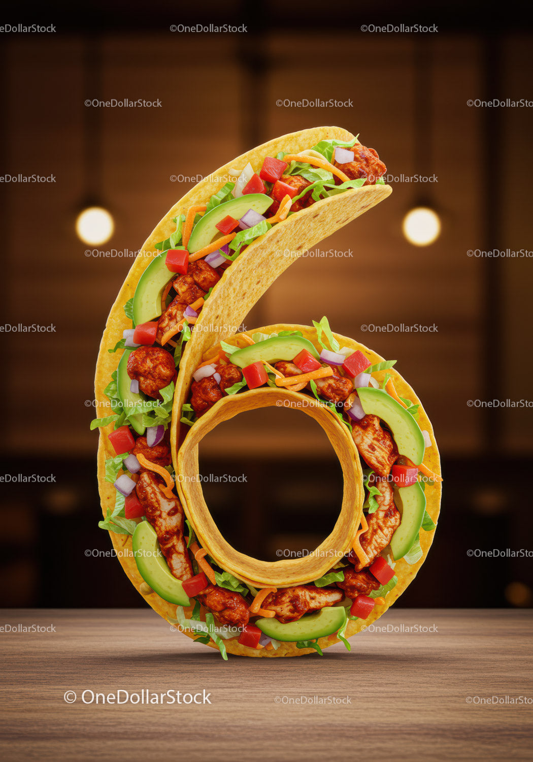 Taco Number Six Filled with Fresh Ingredients