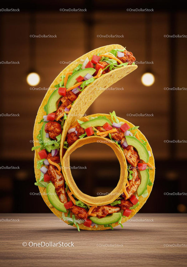 Taco Number Six Filled with Fresh Ingredients