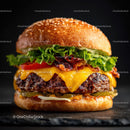 Juicy Cheeseburger with Bacon Lettuce Tomato and Cheddar