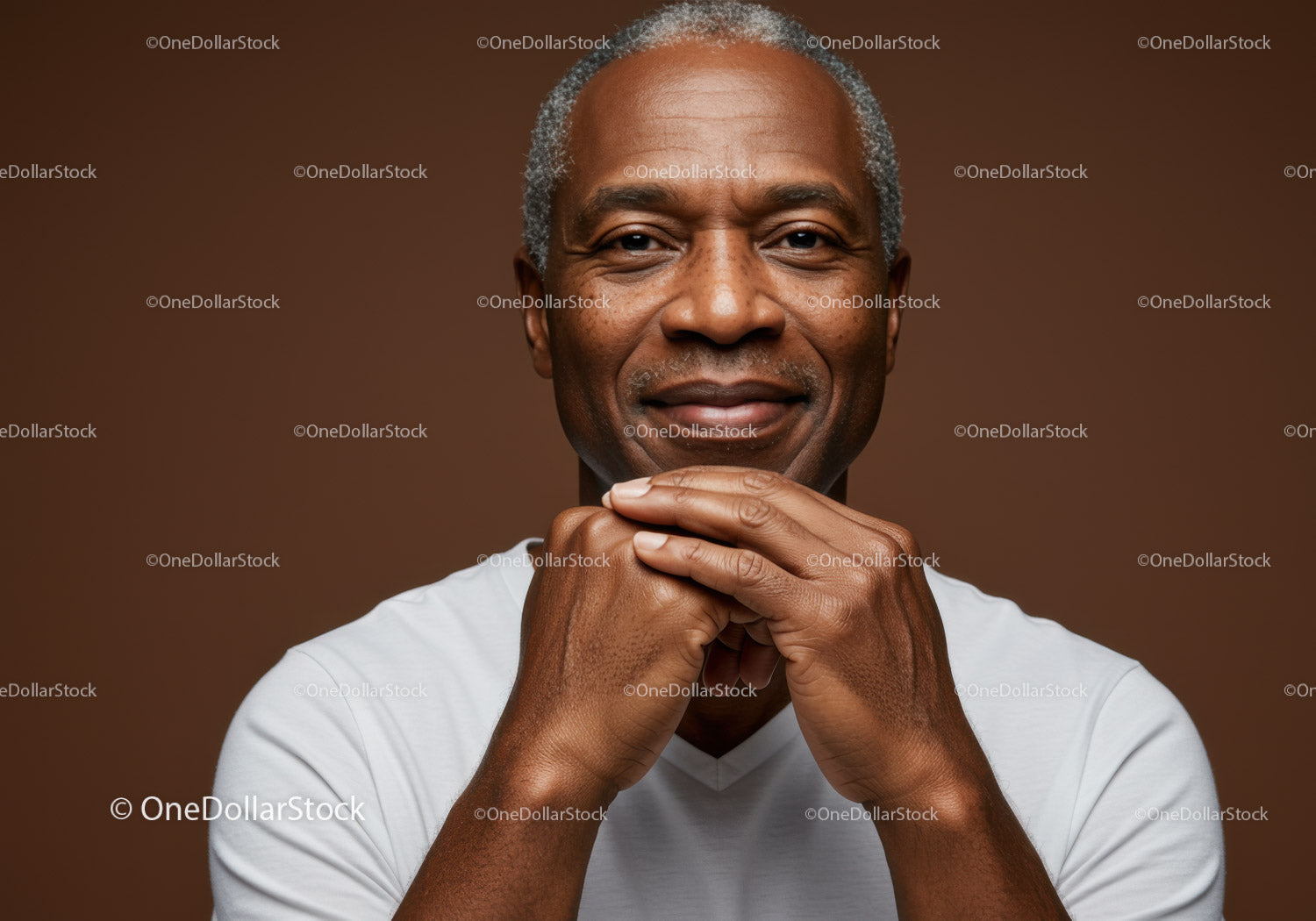 Elegant Elderly Man with Confident Smile and Thoughtful Expression