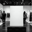 Blank Canvas Display in Modern Fashion Boutique