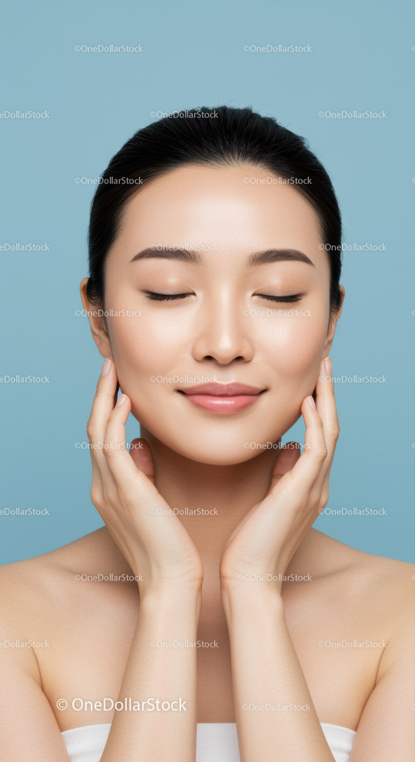 Young Woman Enjoying Skincare Routine for Glowing Skin