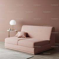 Pink Fabric Sofa in Modern Living Room with Minimalist Decor