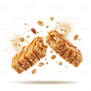 Crunchy Peanut Caramel Energy Bar Breaking Apart