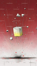 Dynamic Explosion of Wooden Block Impacting with Flying Debris