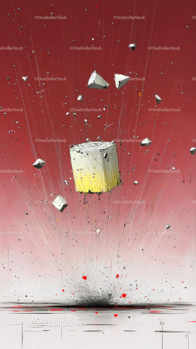 Dynamic Explosion of Wooden Block Impacting with Flying Debris