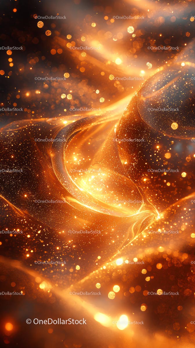 Golden Abstract Background with Sparkling Light Effects