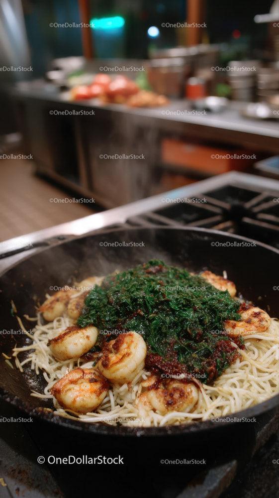 Seafood Shrimp Pasta with Fresh Herbs and Savory Sauce
