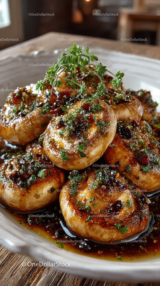 Gourmet Stuffed Mushrooms with Herbs and Rich Sauce