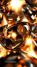 Futuristic Abstract Metallic Spheres with Glowing Highlights
