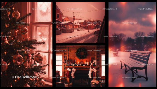 Cozy Christmas Decor and Snowy Winter Village Scenes