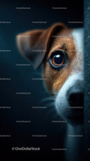 Close-up of a Cute Puppy with Large Eye and Furry Face