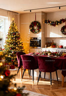 Warm and Cozy Christmas Dinner Table in Modern Kitchen