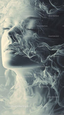 Ethereal Smoke Artwork of a Woman with Mysterious Atmosphere