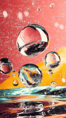 Abstract Water Splash with Colorful Glass Bubbles and Droplets