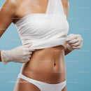 Healthy Toned Female Body in Sportswear with Bright Background