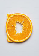 Close up of fresh orange slices on white background
