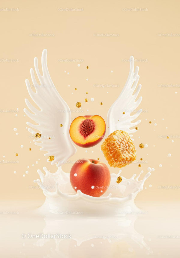 Peach and honeycomb with milk splash wings