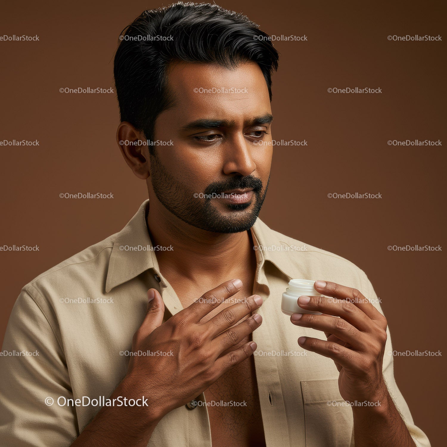 Professional Male Grooming and Skincare Routine with Moisturizer