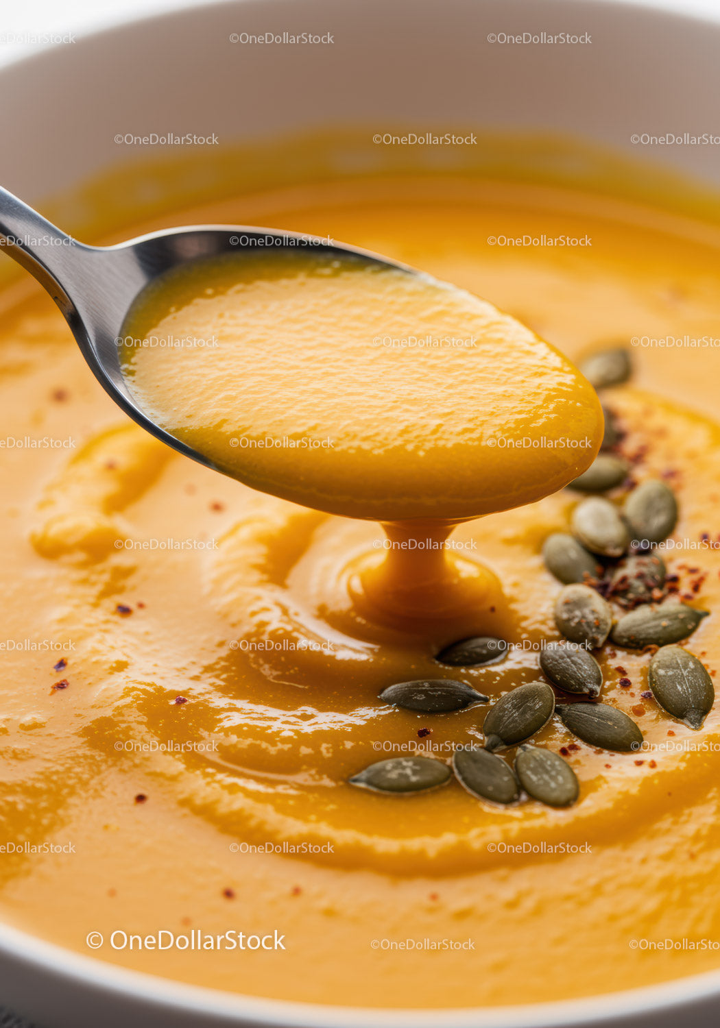 Creamy Pumpkin Soup with Roasted Pumpkin Seeds