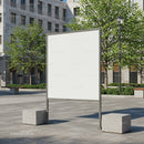 Blank Outdoor Advertising Board in Urban Plaza