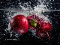 Fresh Red Beets with Water Splash in High Resolution