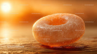 Luxurious Golden Glass Gemstone with Sparkling Glitter in Sunlight