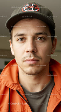 Young man with cap and casual outdoor attire
