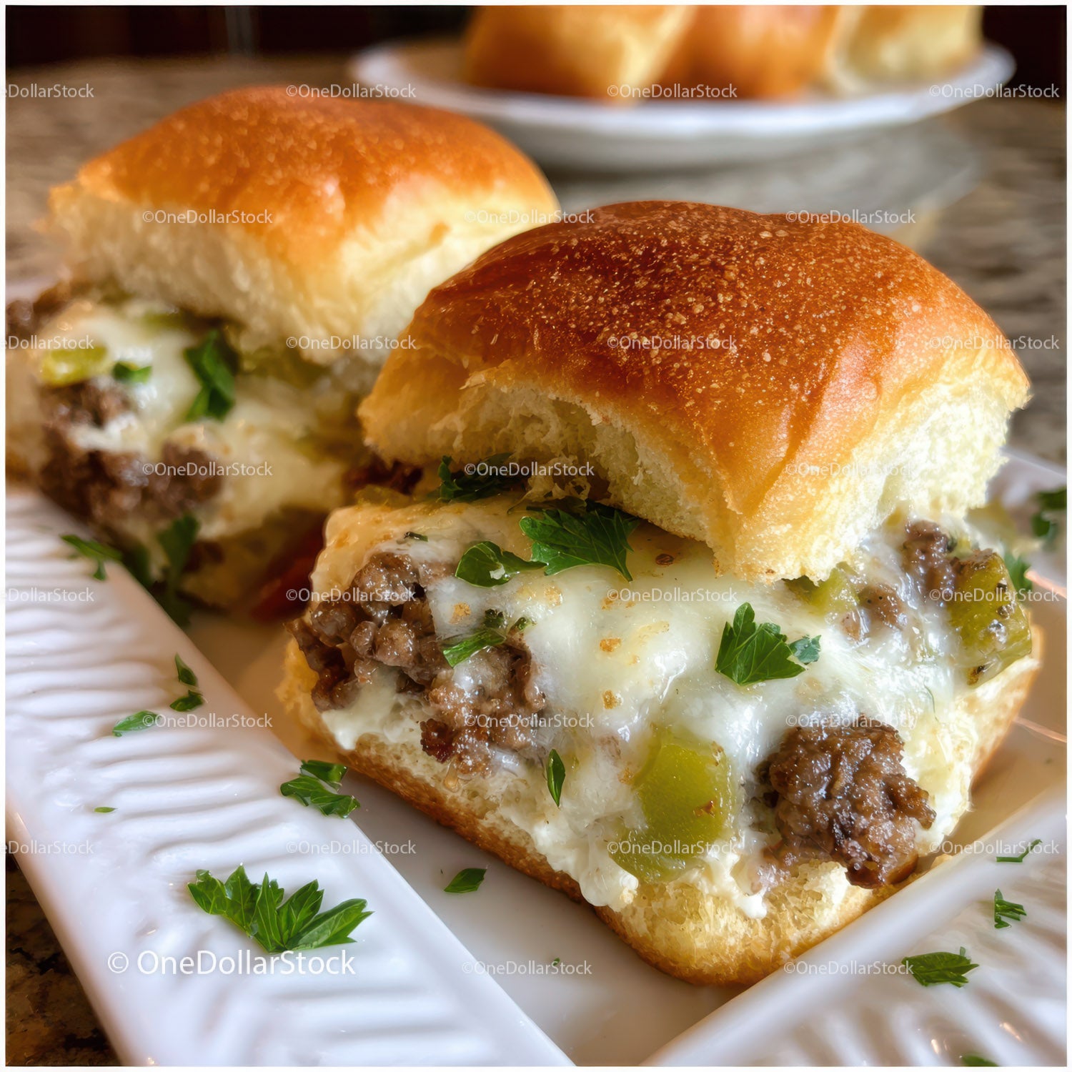 Juicy Cheeseburger Buns with Melted Cheese and Beef Filling